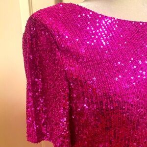 NWT Brand: Steve Madden Size: L Magenta sequin short sleeved dress